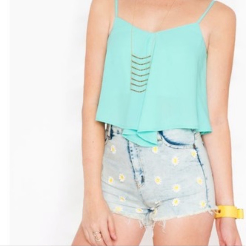 Boutique daisy denim shorts